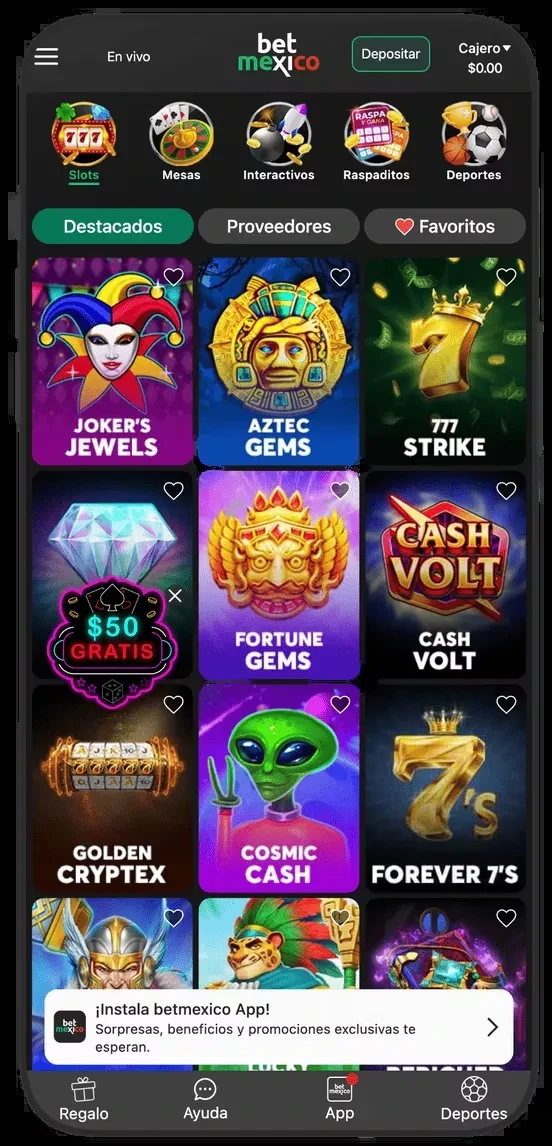 Selección destacada de slots en el móvil Selección destacada de slots en el móvil