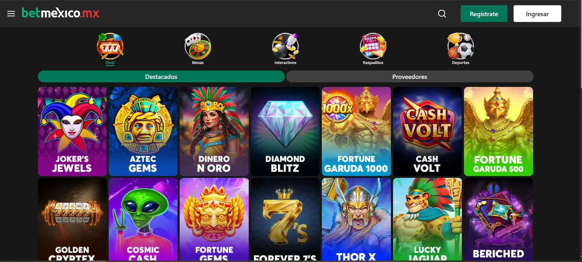 Original desktop casino lobby Original desktop casino lobby
