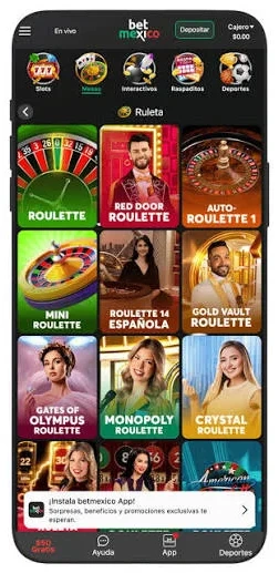 Roulette, Red Door et Gold Vault sur mobile